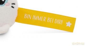 NICI wieszak/brelok na klucze królik z żółtą wstążką Bin immer bei dir! 5 cm