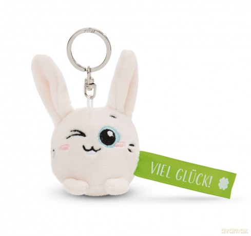 NICI wieszak/brelok na klucze królik z zieloną wstążką Viel Glück! 5 cm