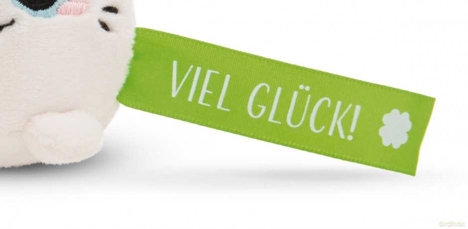 NICI wieszak/brelok na klucze królik z zieloną wstążką Viel Glück! 5 cm