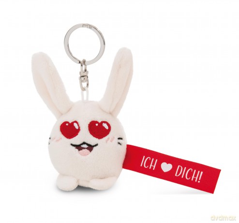 NICI wieszak/brelok na klucze królik z czerwoną wstążką Ich Herz dich! 5 cm