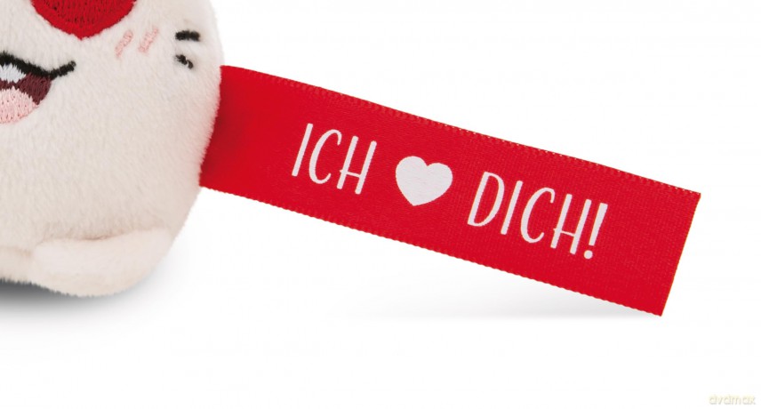 NICI wieszak/brelok na klucze królik z czerwoną wstążką Ich Herz dich! 5 cm