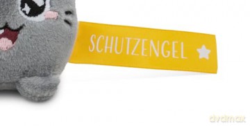 NICI wieszak/brelok na klucze kotek z żółtą wstążką Schutzengel! 5 cm