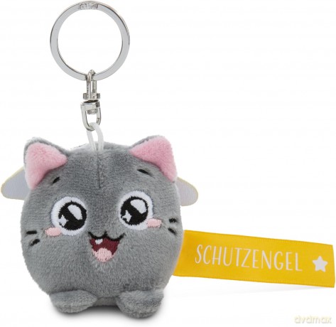NICI wieszak/brelok na klucze kotek z żółtą wstążką Schutzengel! 5 cm