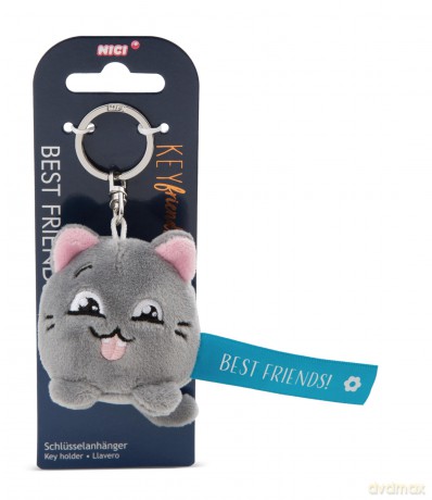 NICI wieszak/brelok na klucze kotek z niebieską wstążką Best Friends! 5 cm