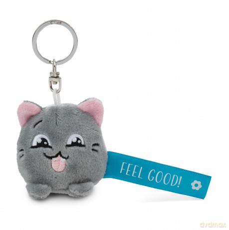 NICI wieszak/brelok na klucze kotek z niebieską wstążką Feel Good! 5 cm