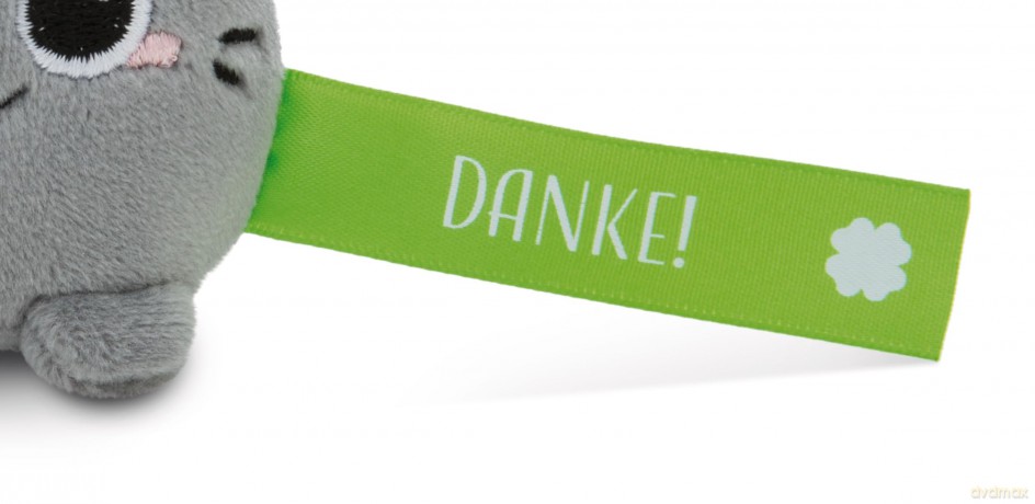 NICI wieszak/brelok na klucze kotek z zieloną wstążką Danke! 5 cm