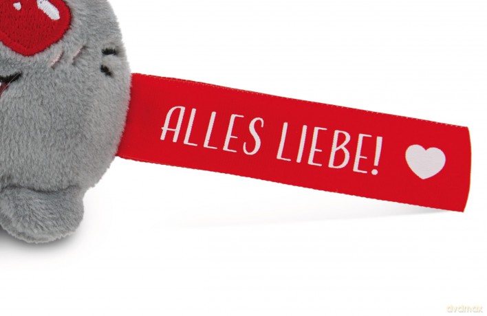 NICI wieszak/brelok na klucze kotek z czerwoną wstążką Alles Liebe! 5 cm