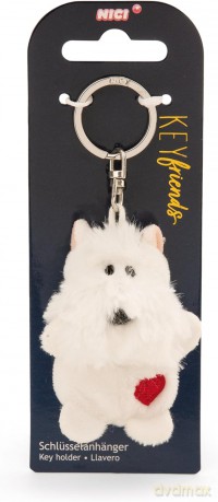 NICI wieszak/brelok na klucze piesek z serduszkiem 5 cm