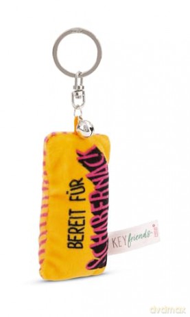 NICI wieszak/brelok na klucze mini podusia "Bereit für Schabernack" 8cm z dwoneczkiem 8 cm