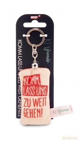 NICI wieszak/brelok na klucze mini podusia "Komm, lass uns zu weit gehen" 8cm z dwoneczkiem
