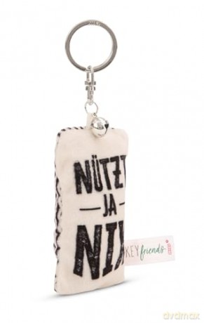NICI wieszak/brelok na klucze mini podusia "Nützt ja nix" 8cm z dwoneczkiem