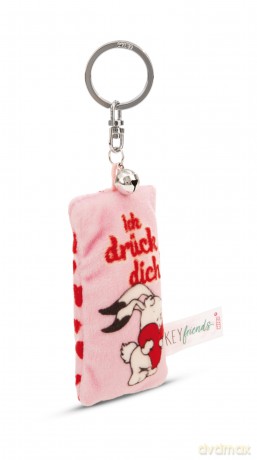 NICI wieszak/brelok na klucze mini podusia "Ich drück dich!" 8cm z dwoneczkiem