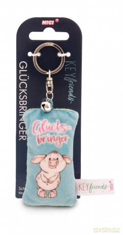 NICI wieszak/brelok na klucze mini podusia "Glücksbringer" 8cm z dwoneczkiem