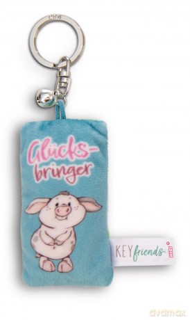 NICI wieszak/brelok na klucze mini podusia "Glücksbringer" 8cm z dwoneczkiem