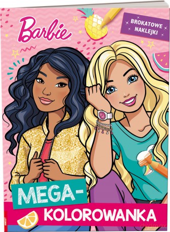 Barbie Mega kolorowanka brokatowe naklejki KOLB-1101 [KSIĄŻKA]