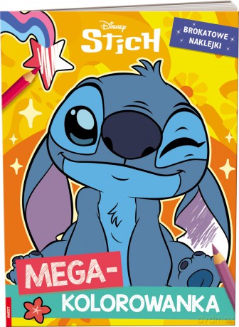Disney Stich Mega kolorowanka brokatowe naklejki KOLB-9101 [KSIĄŻKA]