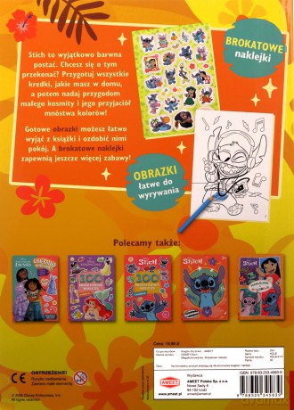Disney Stich Mega kolorowanka brokatowe naklejki KOLB-9101 [KSIĄŻKA]