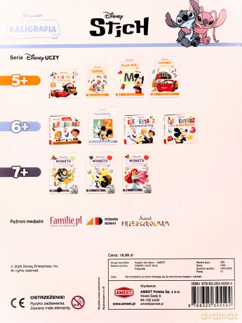 Disney uczy Stich Kaligrafia UKA-9303 [KSIĄŻKA]