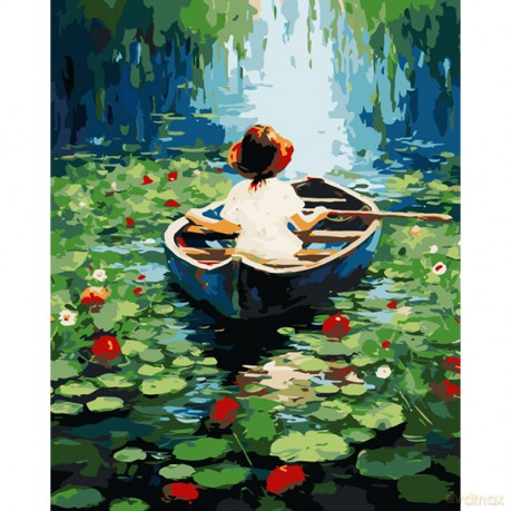 Malowanie po numerach Łódka 40x50 cm