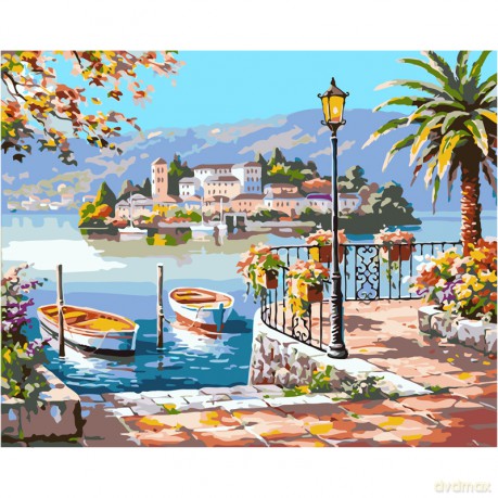 Malowanie po numerach Przystań 40x50 cm