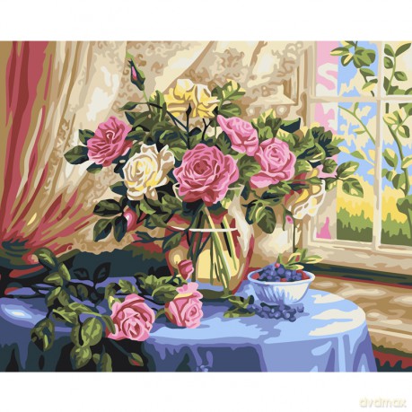 Malowanie po numerach Róże 40x50 cm