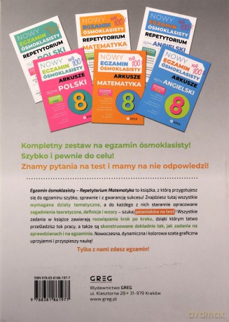 Matematyka. Repetytorium Nowy Egzamin ósmoklasisty 2024/2026 - Roman Gancarczyk [KSIĄŻKA]