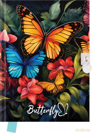 Pamiętnik z kłódką Butterfly 80 kartek