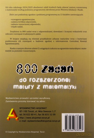 Zbiór testów i zadań maturalnych z matematyki poziom rozszerzony 2025-2028 [KSIĄŻKA]