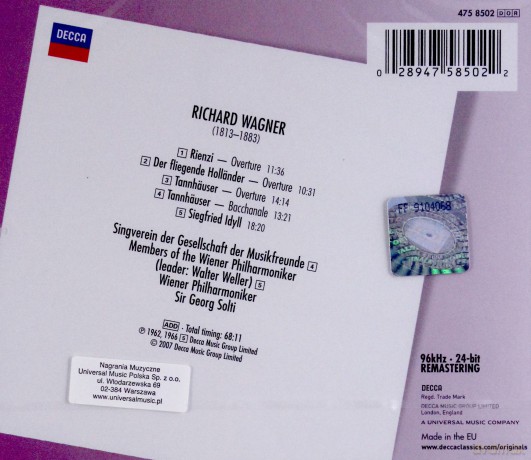 Solti  Wp: Wagner:Overtures, Siegfried Idyll [CD]