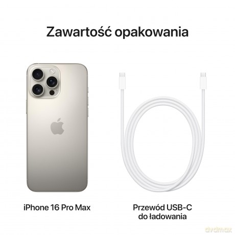 iPhone 16 Pro Max 256GB - Tytan naturalny