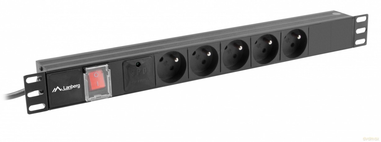 Listwa zasilająca rack PDU 19 cali 1U 16A 5x230V 2m czarna