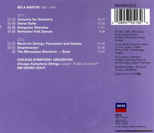Solti Chicago..: Bartok Works For Orchestra [CD]