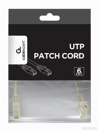Patch cord kat.6 miedź UTP 3m szary