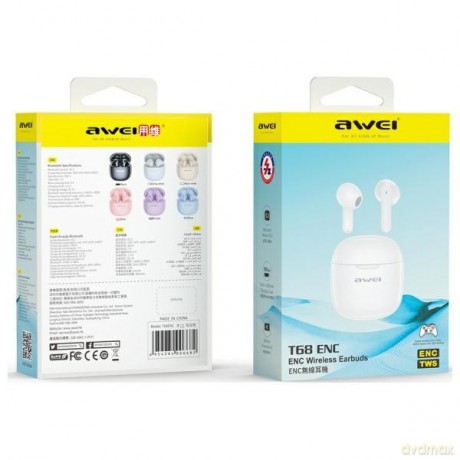 Słuchawki Bluetooth 5.3 T68 TWS ENC Białe