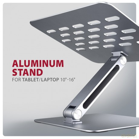 STND-LQ Podstawa do laptopów aluminiowa 10-16" cali, regulowane kąty nachylenia