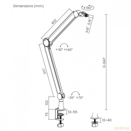 Uchwyt mikrofonu 3/8' i 5/8' NanoRS, RS421 1kg max