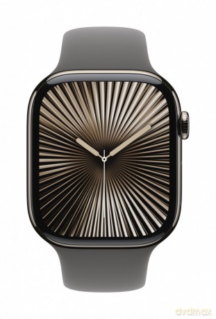 Watch Series 10 GPS + Cellular, koperta 46 mm z tytanu w kolorze naturalnym z paskiem sportowy w kolorze górskiej szarości - rozmiar M/L