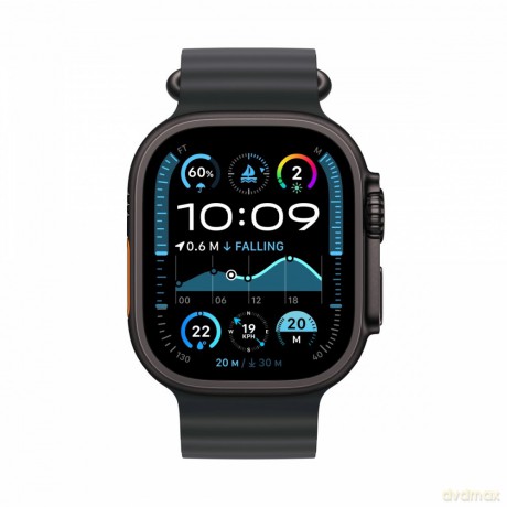 Watch Ultra 2 GPS + Cellular, koperta 49 mm z tytanu w kolorze czarnym z paskiem Ocean w kolorze czarnym
