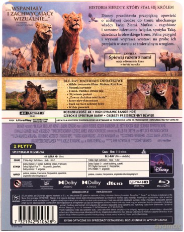 Mufasa: Król Lew (steelbook) [Blu-Ray 4K]+[Blu-Ray]