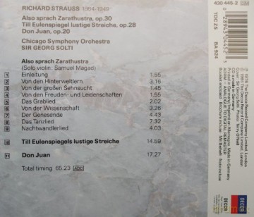 Solti Cso: Strauss R.:Zarathusta/Don Juan/Till [CD]