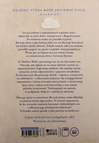 Dlaczego śpimy - Matthew Walker [KSIĄŻKA]