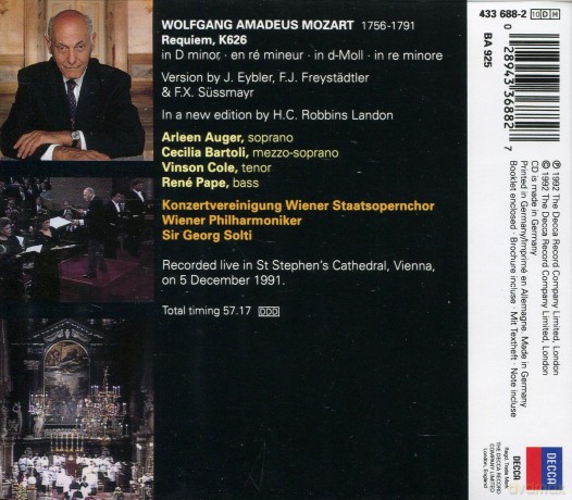 Solti Wp: Mozart:Requiem [CD]