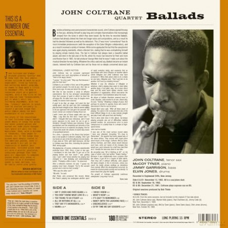 John Coltrane Quartet: Ballads (+4 Bonus Tracks) (Limited) [Winyl]