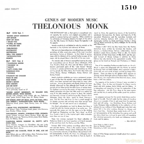 Thelonious Monk: Genius Of Modern Music Volume 1 [Winyl]