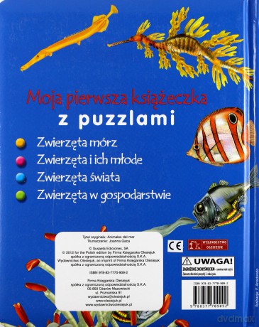 Książka z puzzlami. Zwierzęta mórz [PUZZLE]