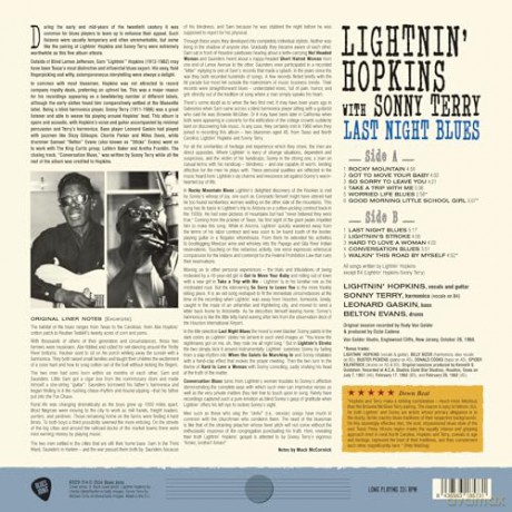 Lightnin Hopkins With Sony Terry: Last Night Blue (+3 Bonus Tracks) (Limited) [Winyl]