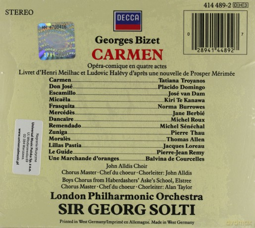 Solti, Domingo, Te Kanawa, London Orch.: Bizet: Carmen [3CD]