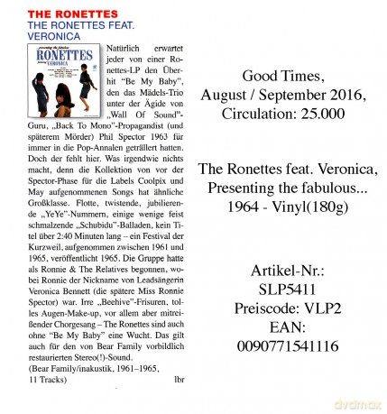 Ronettes: The Ronettes Featuring Veronica [Winyl]