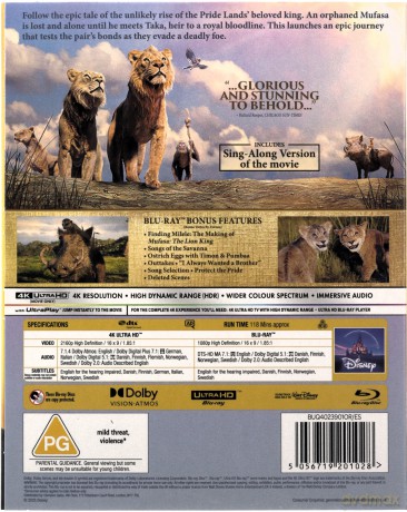 Mufasa: The Lion King (Mufasa: Król Lew) [Blu-Ray 4K]+[Blu-Ray]