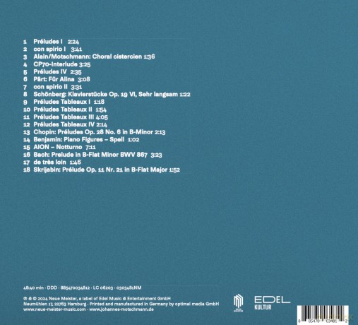 Johannes Motschmann: Preludes Tableaux [CD]